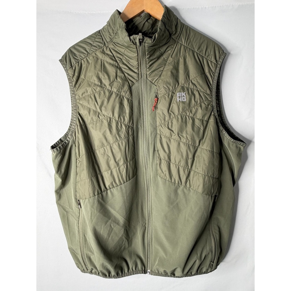 Alaskan Hardgear Duluth Trading Co Mens XL Olive Green Quilted Hybrid Vest Gorp